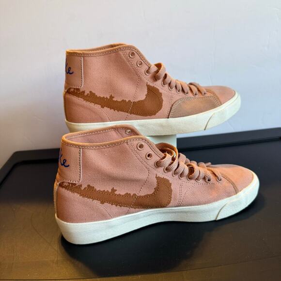 Nike SB Blazer Court Mid PRM Pink Canvas Sneakers Women’s 6.5 High Top DM8553 - Picture 4 of 12